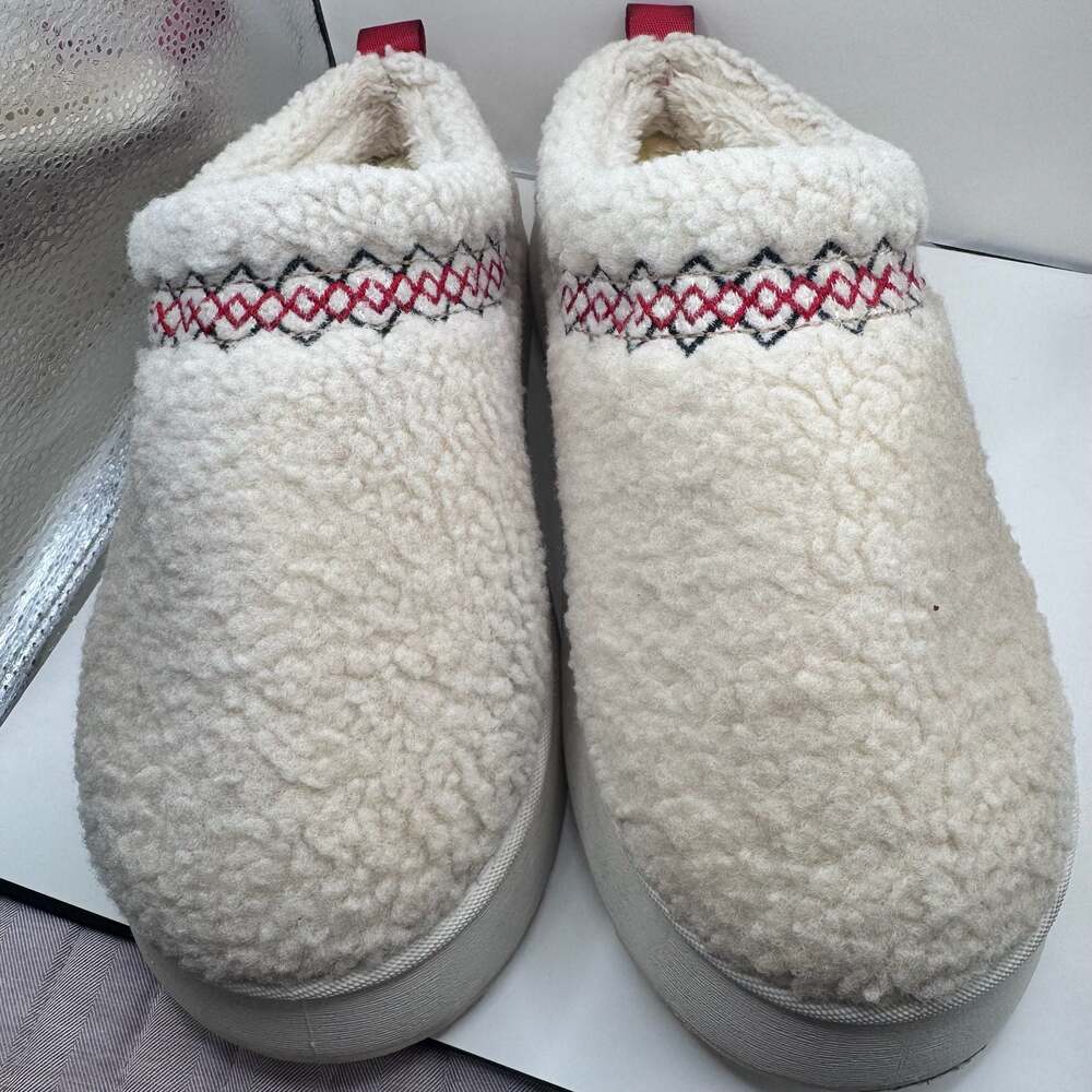 Australian Shepherd Madge Platform Faux-Shearling Slippers